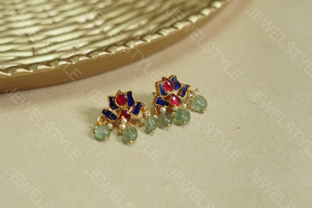 Kundan lotus Earrings(1-1521)(PREORDER)