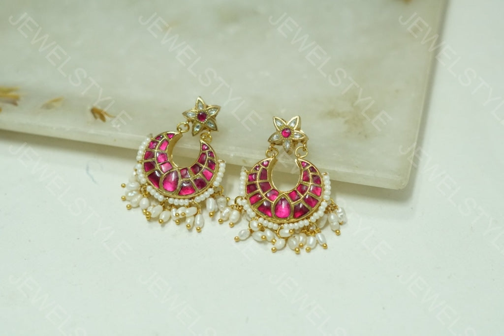 Small Kundan chandbali (1-1549)(PREORDER)