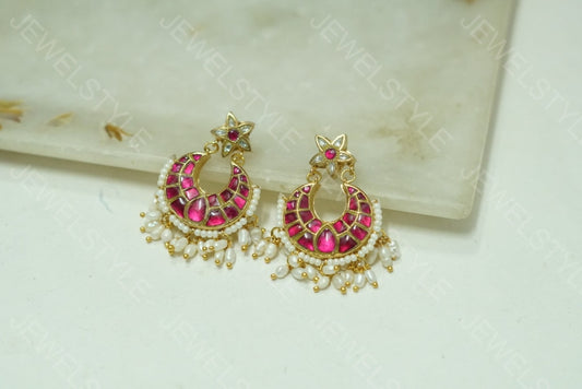 Small Kundan chandbali (1-1549)(PREORDER)