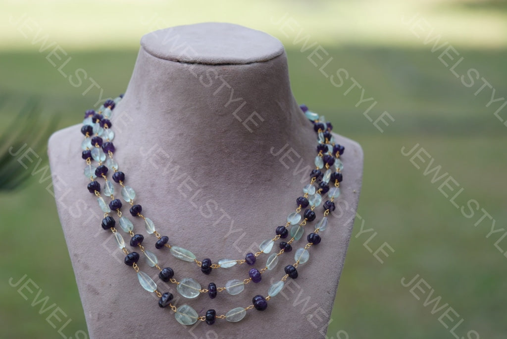 Amethyst beads Necklace (4-4641)(OFFER PIECE)(N)
