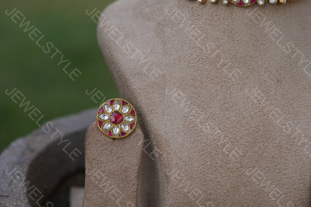 Kundan Choker Set (4-3928)(R)(PREORDER)