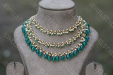 Light green Beads Necklace (4-2985)(N)