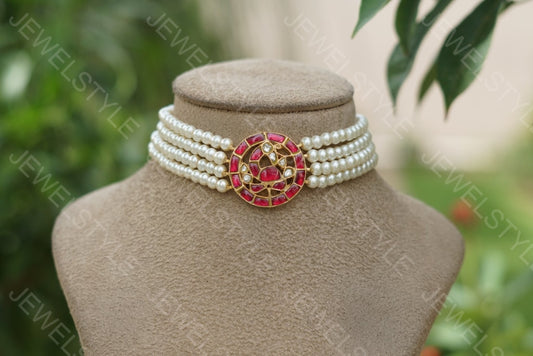 Kundan choker(4-1550)(PREORDER) - JEWELSTYLE