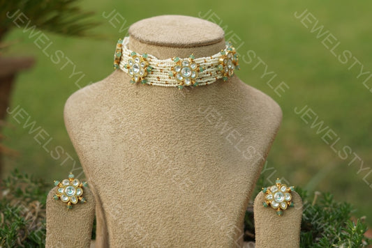 Kundan choker set (4-1136)(R)(PREORDER) - JEWELSTYLE