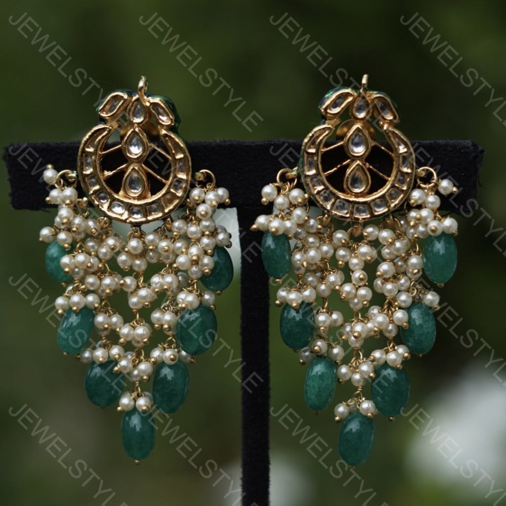 Kundan Earrings  (1-1219) - JEWELSTYLE