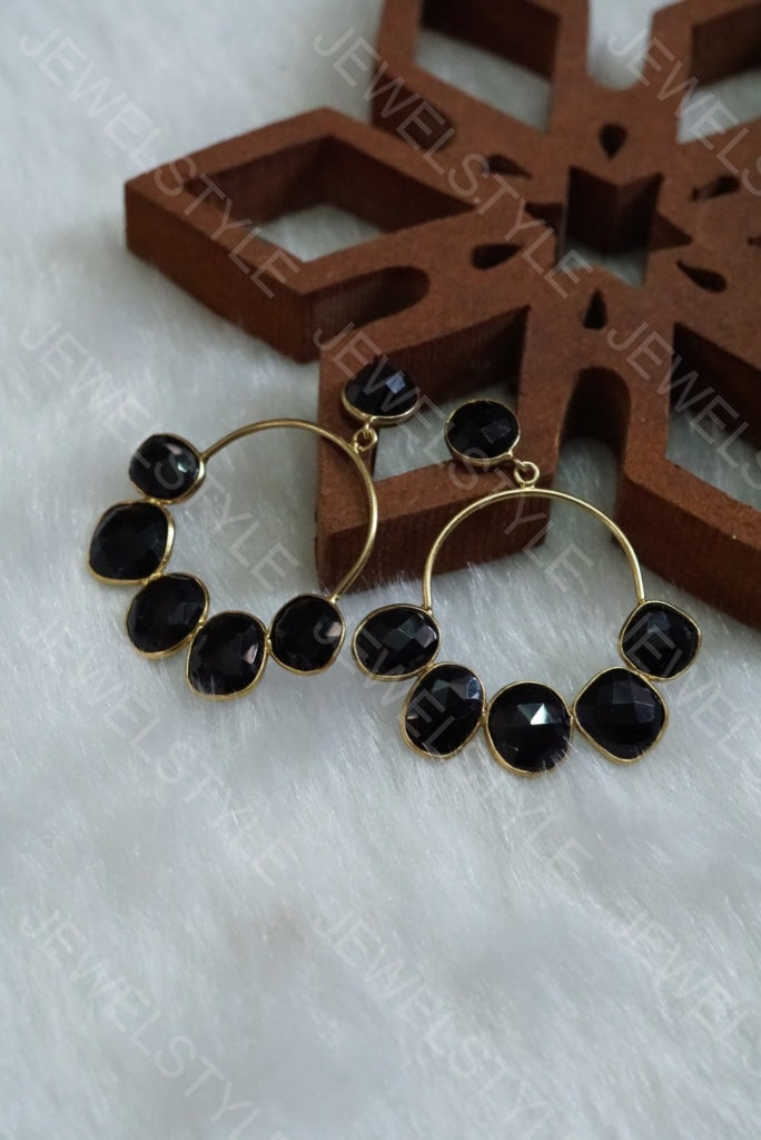 Buy Gold Plated Gem Stone Hoop Earring Online - Accessorize India