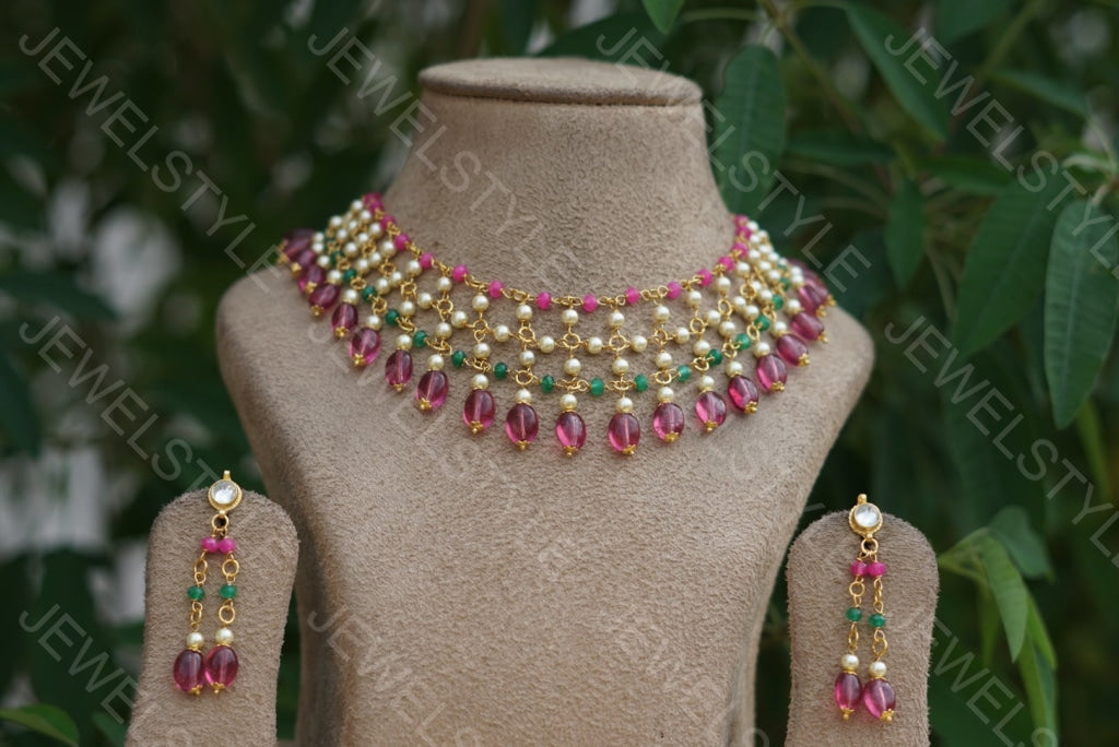 Kundan Necklace set (4-2531) - JEWELSTYLE