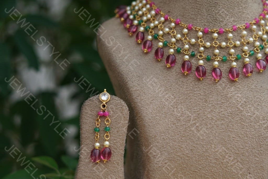 Kundan Necklace set (4-2531) - JEWELSTYLE