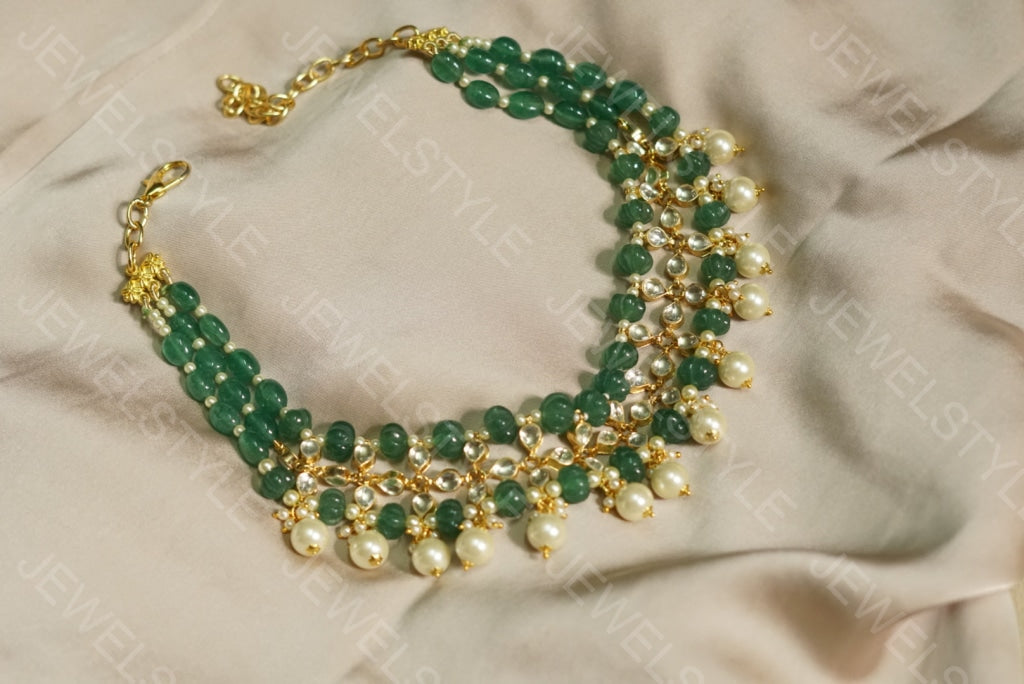 Kundan Beads Necklace (4-3691) - JEWELSTYLE