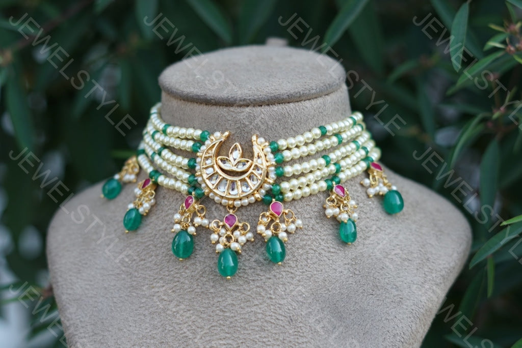 Kundan choker (4-2844)(N) - JEWELSTYLE