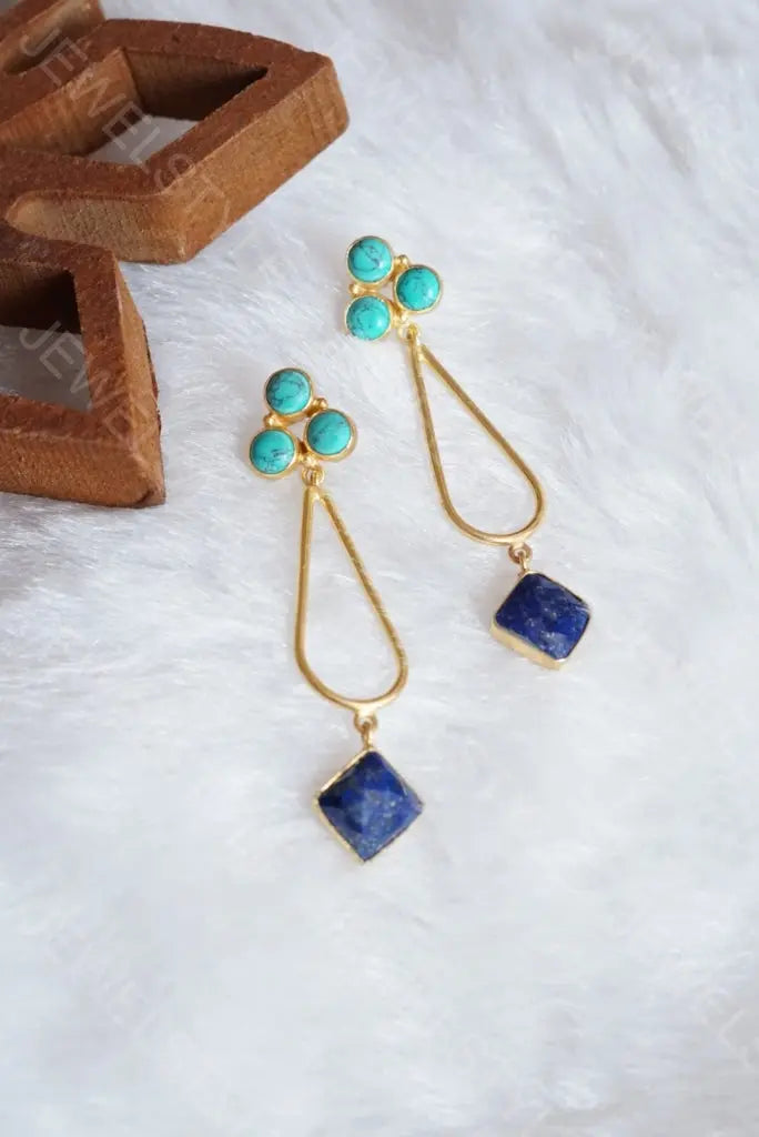 Blue stone earrings (1-21) JEWELSTYLE
