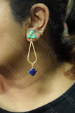 Blue stone earrings (1-21) JEWELSTYLE