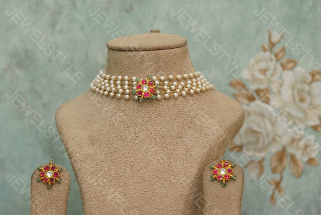 Kundan Necklace set (4-4659)(R)(MADE IN 15-20DAYS)