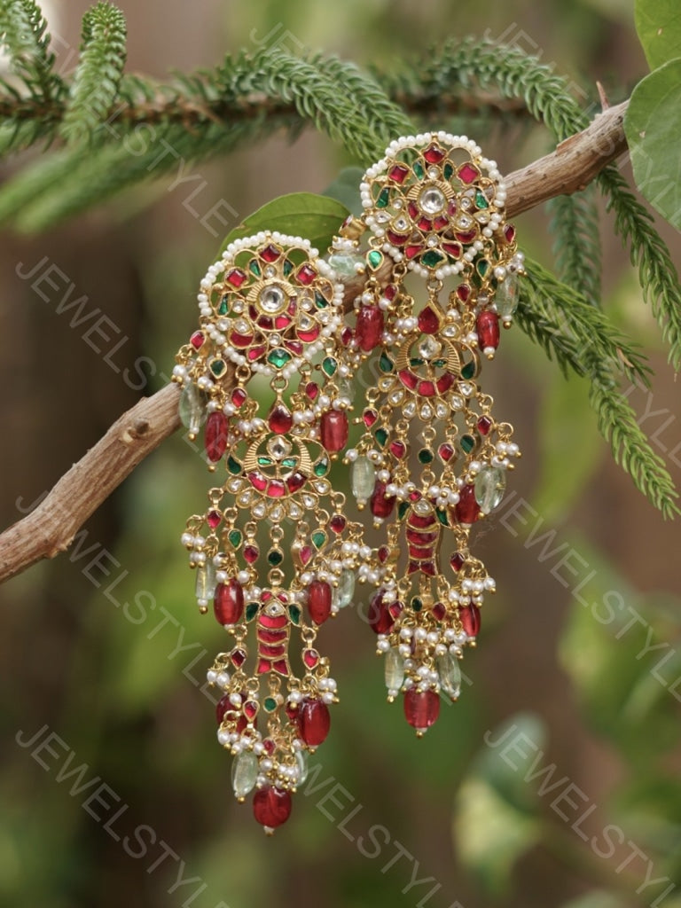Kundan earrings(PREORDER) 1-946 - JEWELSTYLE