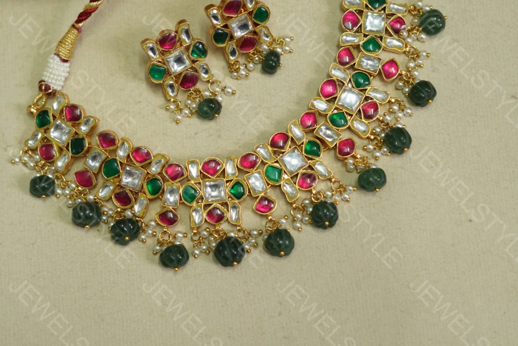 Kundan Choker set (4-3216)(R)(PREORDER)