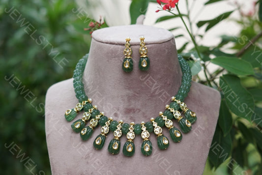 Fluorite beads Necklace set (4-1913)(N) - JEWELSTYLE