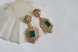 Victorian green stone Polki Earrings   (1-2410)(B)