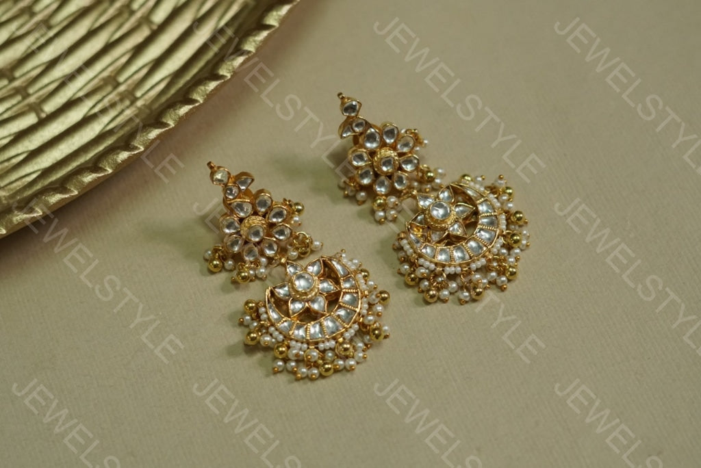 Kundan earrings (1-1177)(PREORDER) - JEWELSTYLE