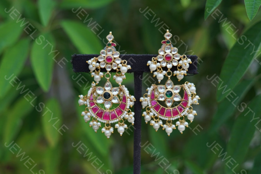 Kundan Earrings (1-1364)(PREORDER) - JEWELSTYLE