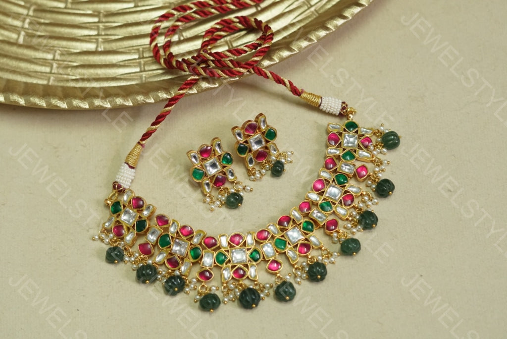 Kundan Choker set (4-3216)(R)(PREORDER)