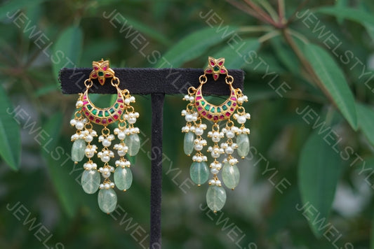 Kundan Earrings  (1-1507)(PREORDER) - JEWELSTYLE