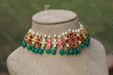 Pink Kundan Choker (Preorder) 4-907