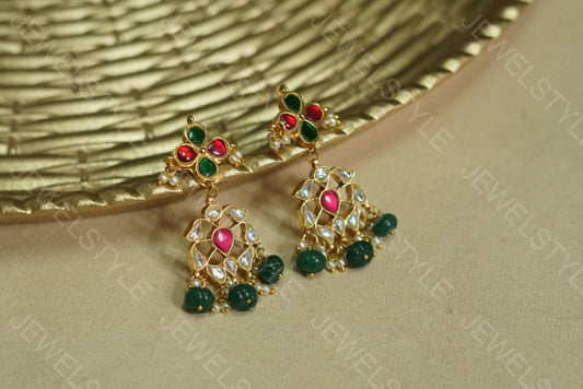 Kundan Earrings (1-1571) (PREORDER) - JEWELSTYLE