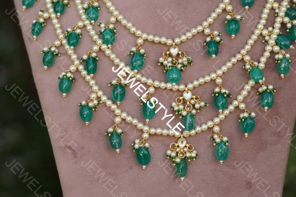3 layer Beads Necklace set (4-1296) - JEWELSTYLE
