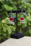 Mirror oxidised earrings  (1-1311)