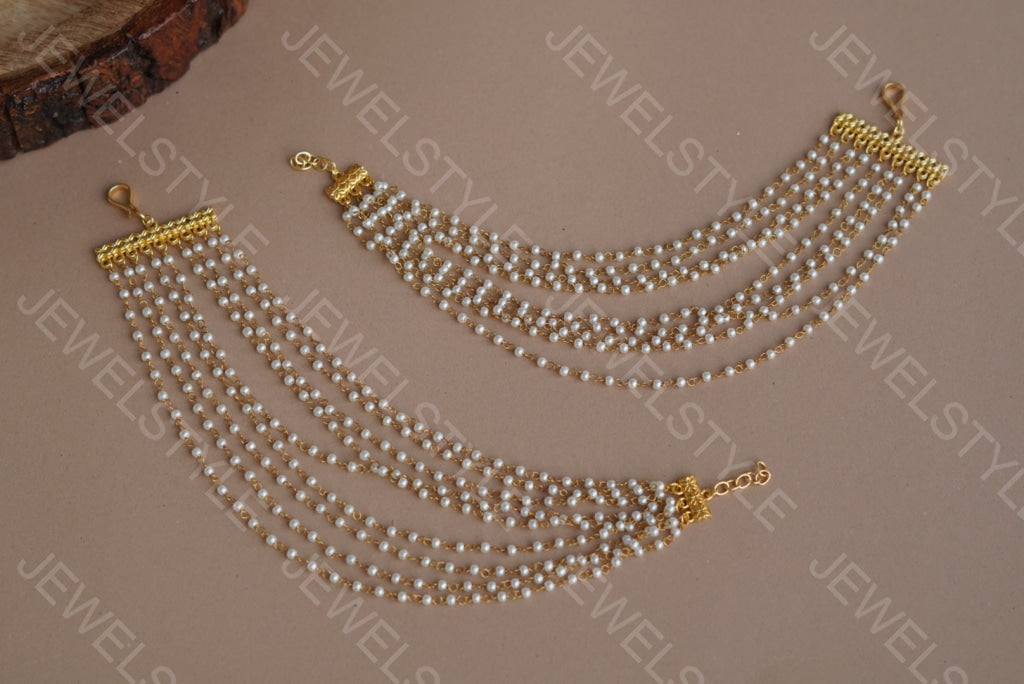 9 line pearl  Ear Chain (9-46)(N) - JEWELSTYLE