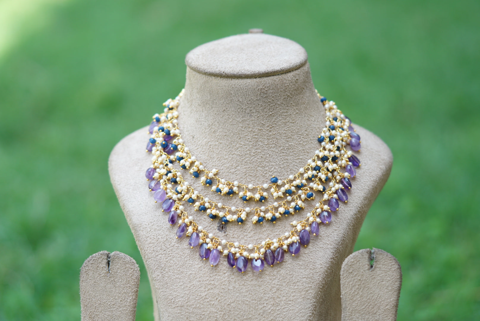 Amethyst beads necklace (4-5300)(N) - JEWELSTYLE