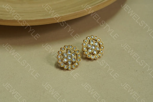 White Kundan studs (1-1618)(PREORDER) - JEWELSTYLE
