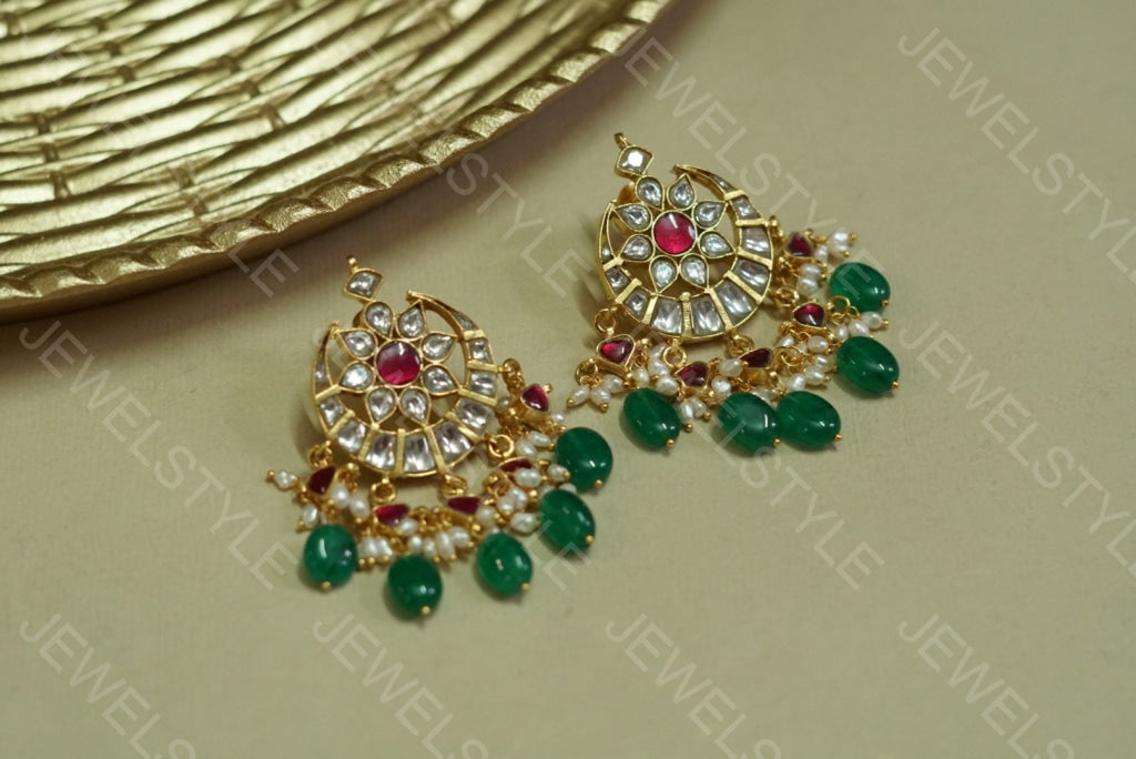 Kundan studs earring(1-1074-c)(R)(preorder) - JEWELSTYLE