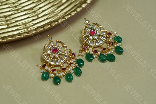 Kundan studs earring(1-1074-c)(R)(preorder) - JEWELSTYLE