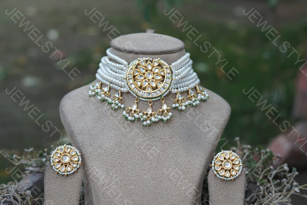 Kundan Choker set (4-3198) - JEWELSTYLE