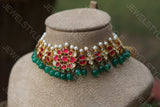 Pink Kundan Choker (Preorder) 4-907