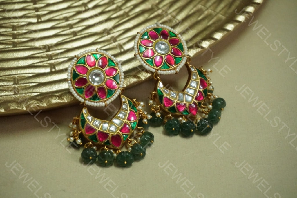Kundan Earrings (1-1347)(PREORDER) - JEWELSTYLE