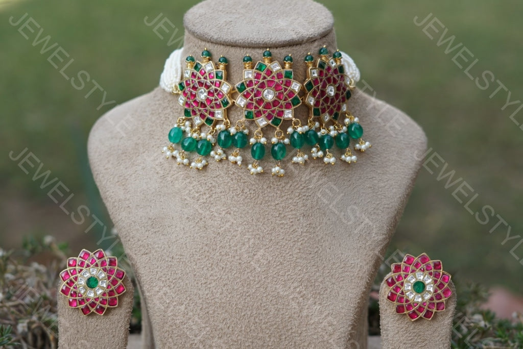 Kundan choker set(Preorder)4-922 - JEWELSTYLE