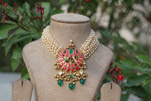 Kundan Choker Necklace (4-2734)(preorder)