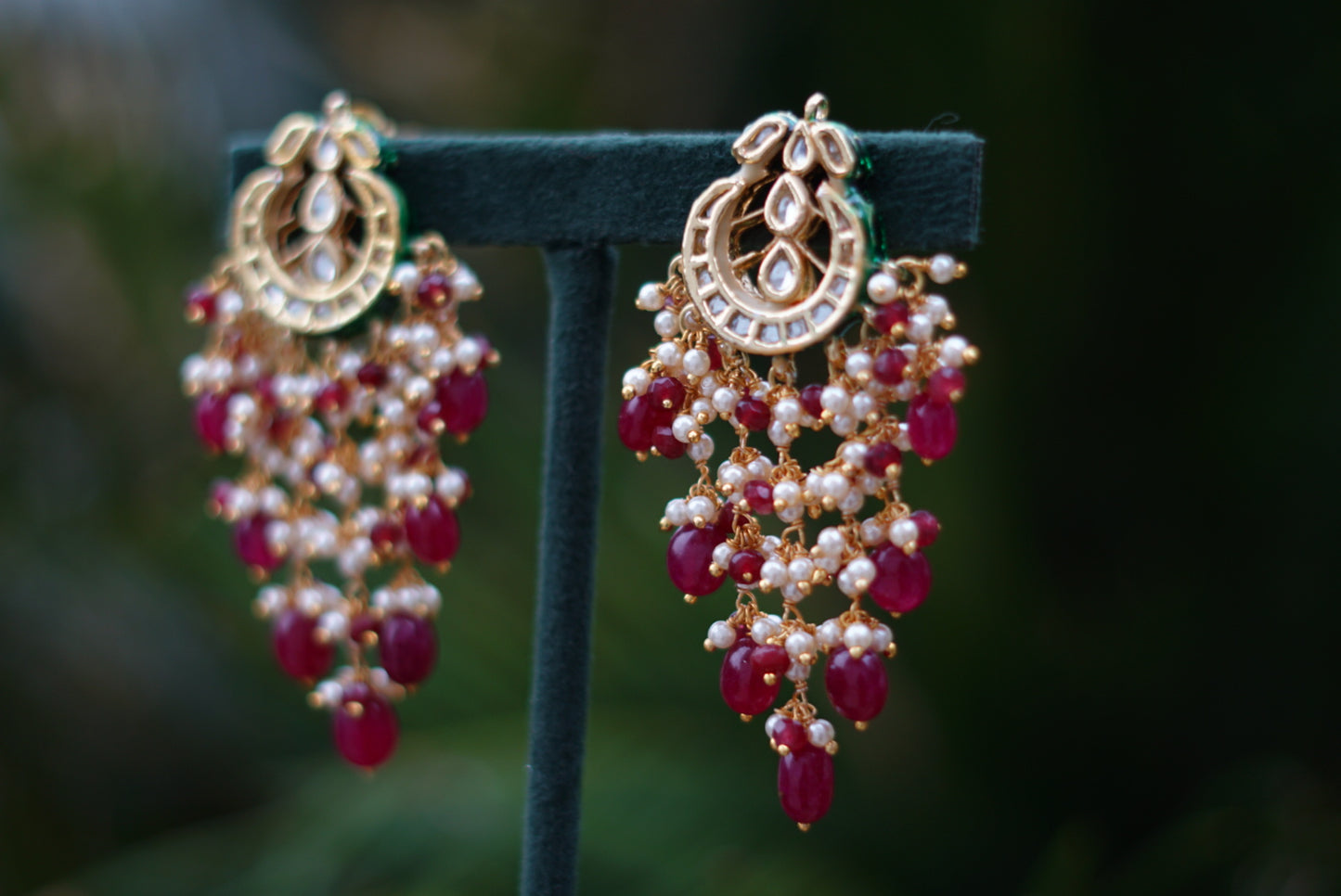 Red earrings(1-2726)(N) - JEWELSTYLE