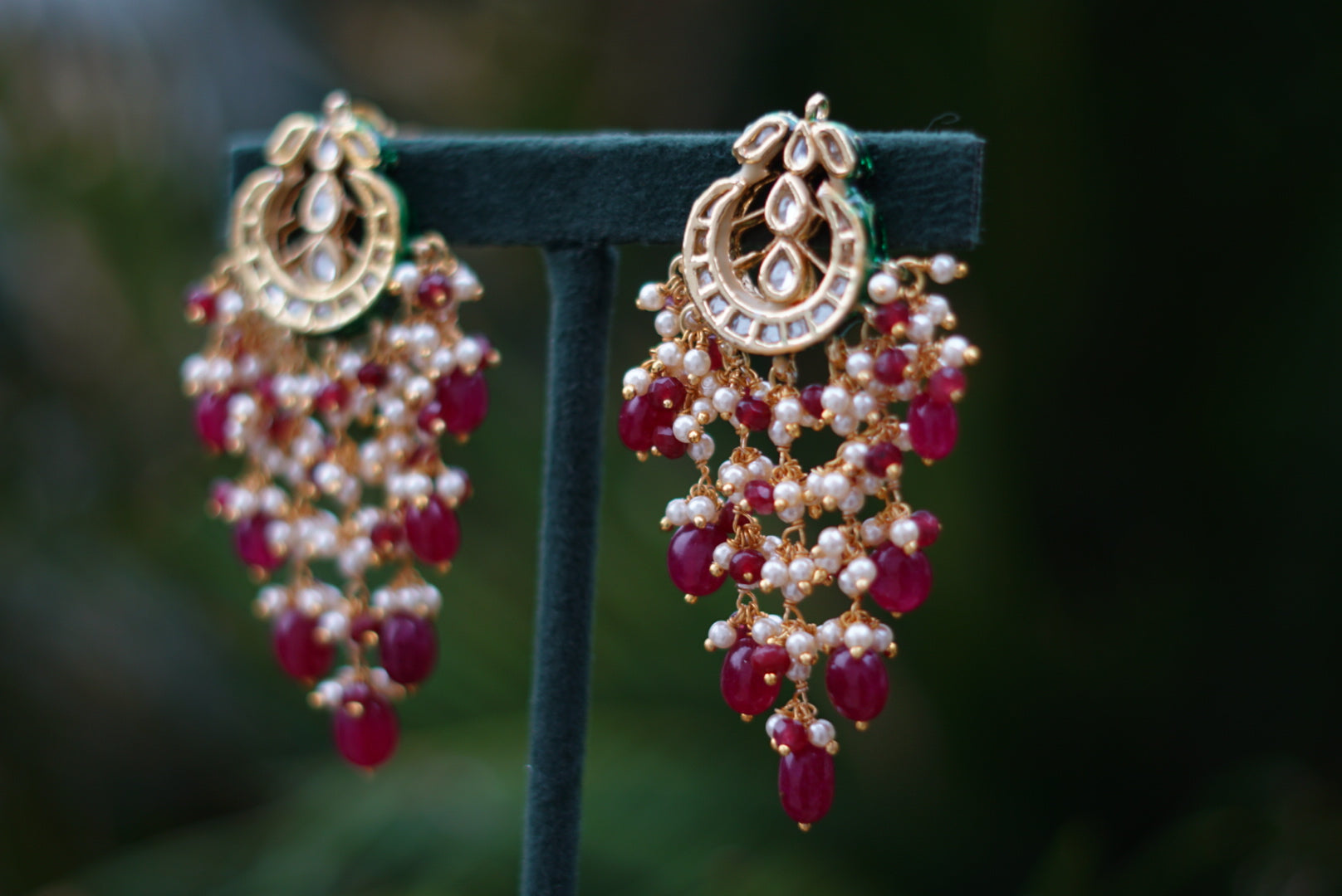 Red earrings(1-2726)(N) - JEWELSTYLE