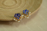 blue lotus Kundan studs(1-1478)(PREORDER)