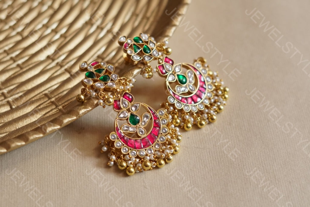 Kundan earrings (1-1129)(PREORDER) - JEWELSTYLE
