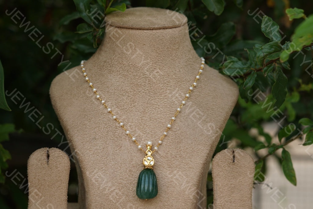 Green Pendant chain (4-425)(N) - JEWELSTYLE