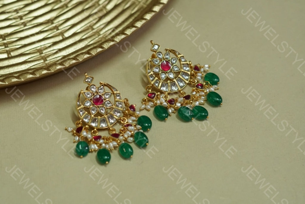 Kundan studs earring(1-1074-c)(R)(preorder) - JEWELSTYLE