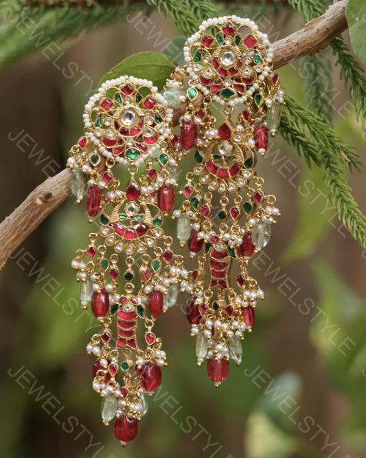 Kundan earrings(PREORDER) 1-946 - JEWELSTYLE