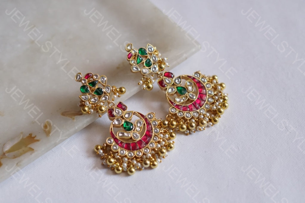 Kundan earrings (1-1129)(PREORDER) - JEWELSTYLE