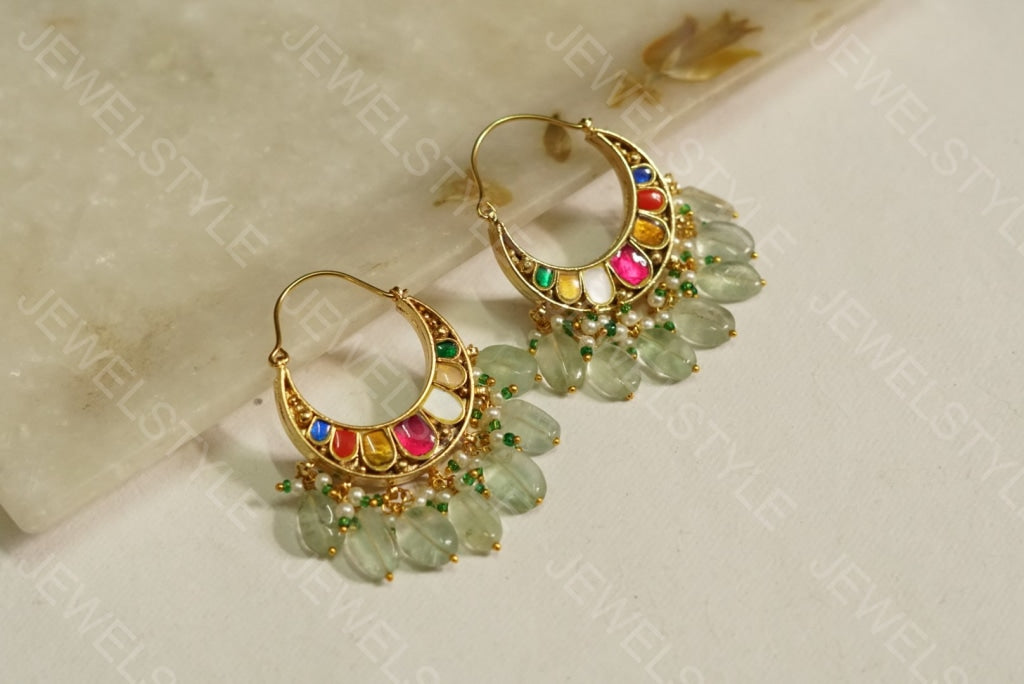 Kundan earrings(PREORDER) 1-1099 - JEWELSTYLE