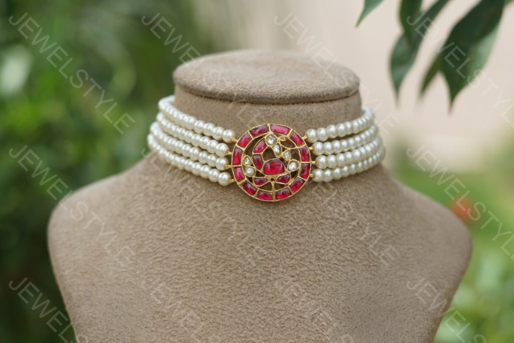 Kundan choker(4-1550)(PREORDER) - JEWELSTYLE