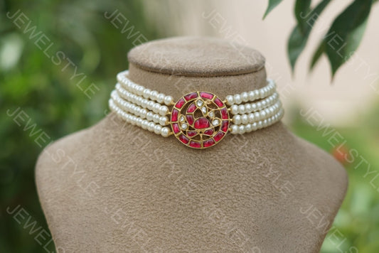 Kundan choker(4-1550)(PREORDER) - JEWELSTYLE